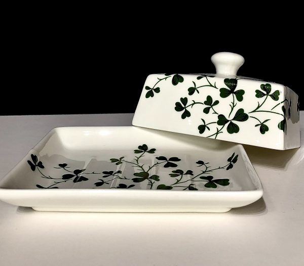 Shamrock Butter Dish from Shannonbridge Pottery - Image 2