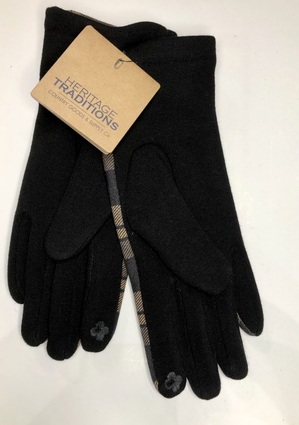 Ladies Button Cuff Gloves - Black - Image 3