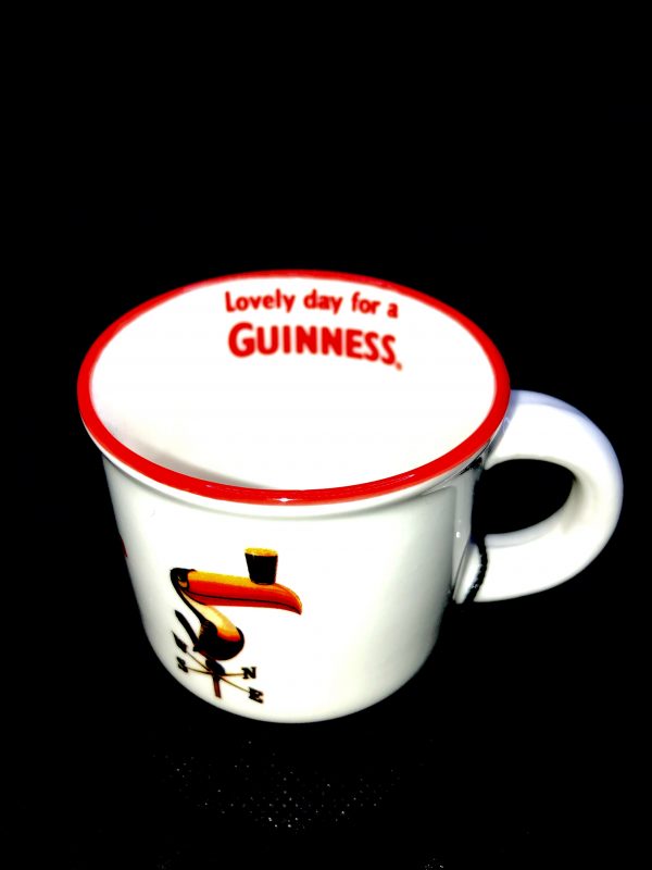 Ceramic Guinness White Espresso Mug - Toucan Label Design - Image 2